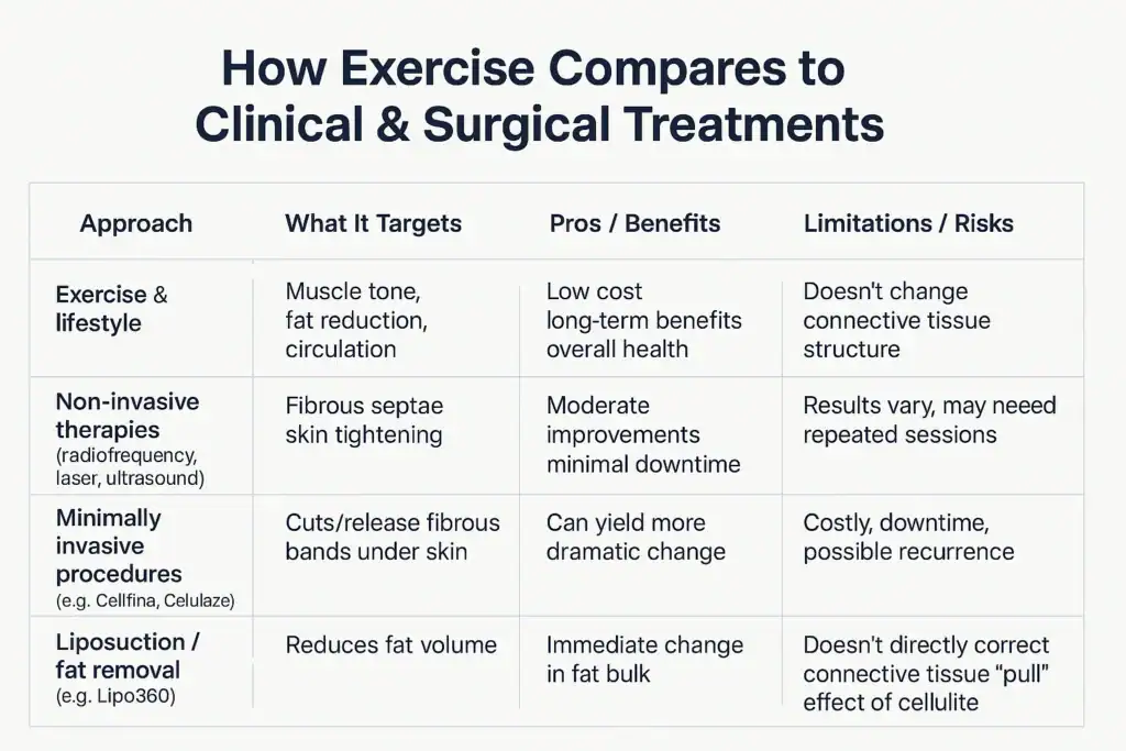 Sculpting Your Bum: Can Toning Exercises Really Reduce Cellulite? 2 How exercise compares to treatments from Lipo 360 Dorchester