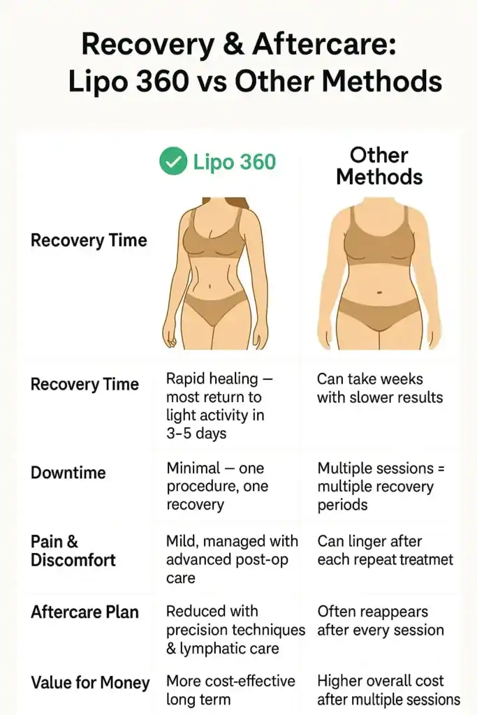 Recovery and Aftercare for Fat-Dissolving Surgery 2 Table to show fat dissolving injection aftercare Dorchester